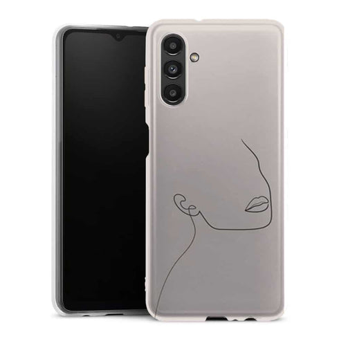 Coque Samsung Galaxy A13 5G Pastel Beige Portrait Femme - MaCoquePerso