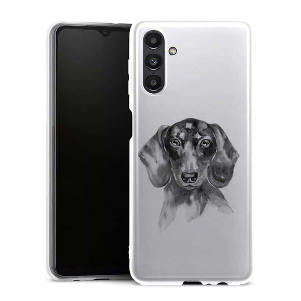 Coque Samsung Galaxy A13 5G Teckel Black and White - MaCoquePerso
