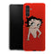 Coque de téléphone Samsung A13 5G Betty Boop dessin animé sur fond rouge, coque antichocs de protection silicone souple, style rétro