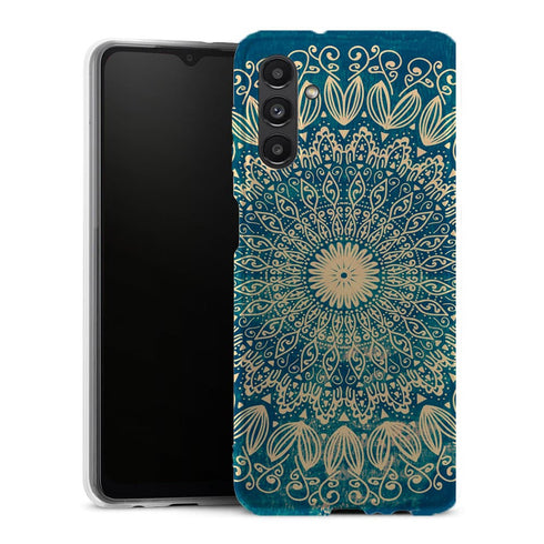 Coque Samsung Galaxy A13 5G Blue organic boho mandala - MaCoquePerso