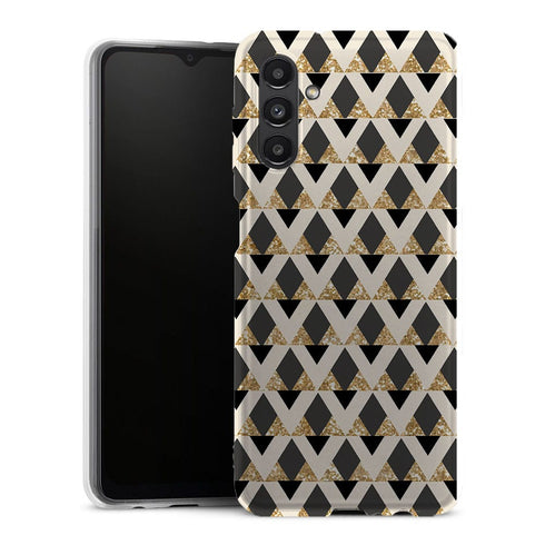 Coque Samsung Galaxy A13 5G Glitter triangles in gold black and nude - MaCoquePerso