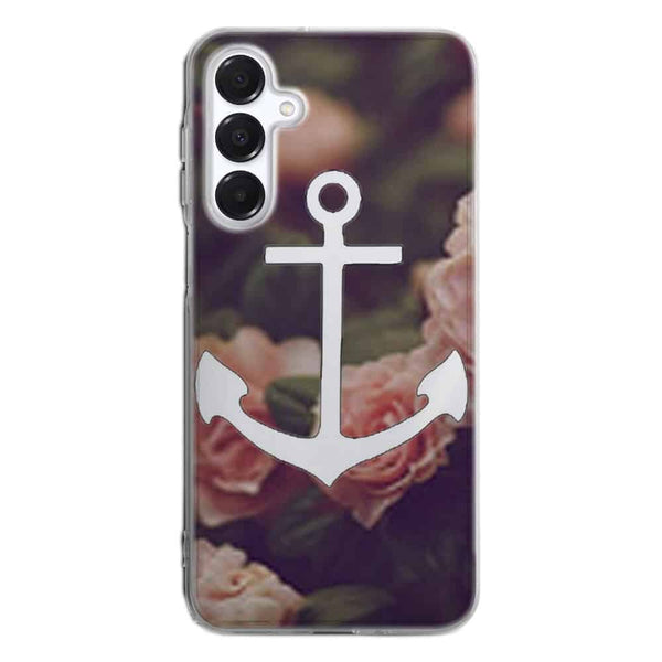 Coque Samsung A16 5G ancre florale fond de roses