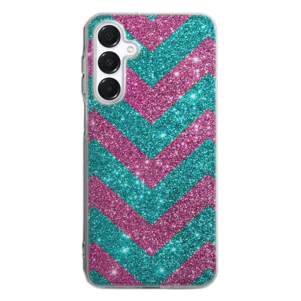 Coque pour Samsung A16 5G Chevrons Strass Violet Rose