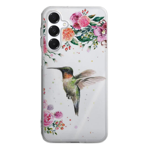Coque Samsung A16 5G Colibri et fleurs aquarelle