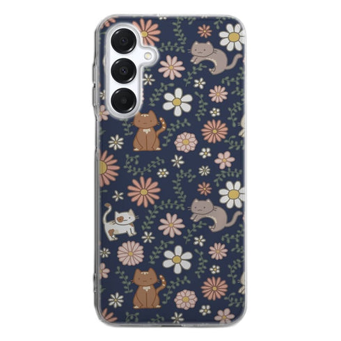 Coque Samsung A16 5G Floral meower marine