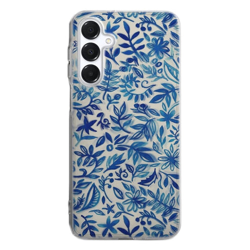 Coque Samsung A16 5G Jardin flottant motif aquarelle en bleu