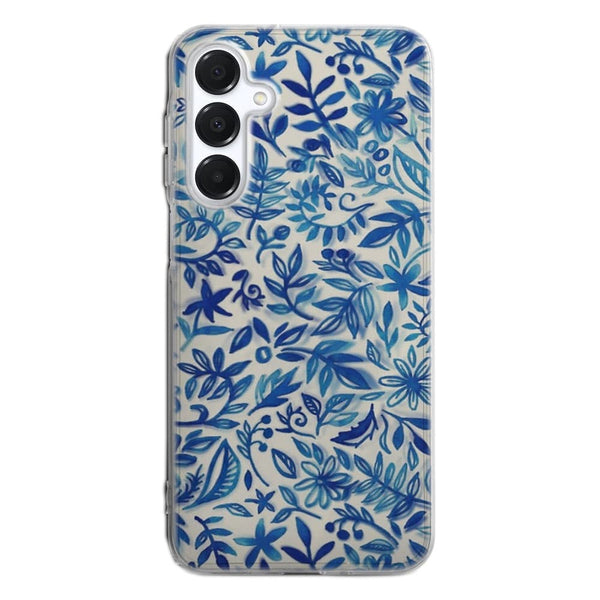 Coque Samsung A16 5G Jardin flottant motif aquarelle en bleu