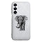 Coque Samsung Galaxy A16 5G Noir dessin Blanc Elephant