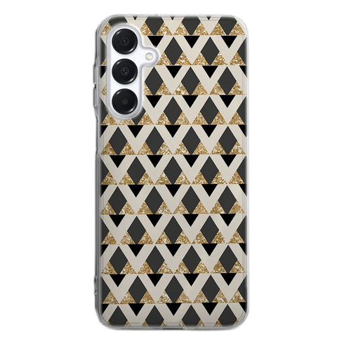 Coque pour Samsung A16 5G Glitter triangles in gold black and nude