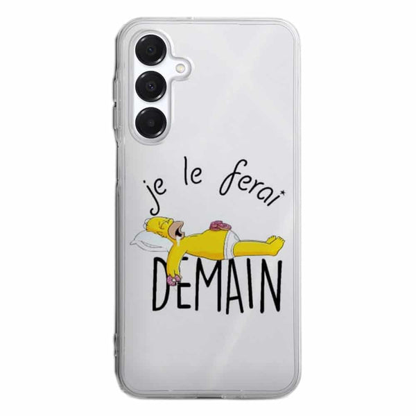 Coque portable Samsung A16 5g Je le Ferai demain Homer donuts