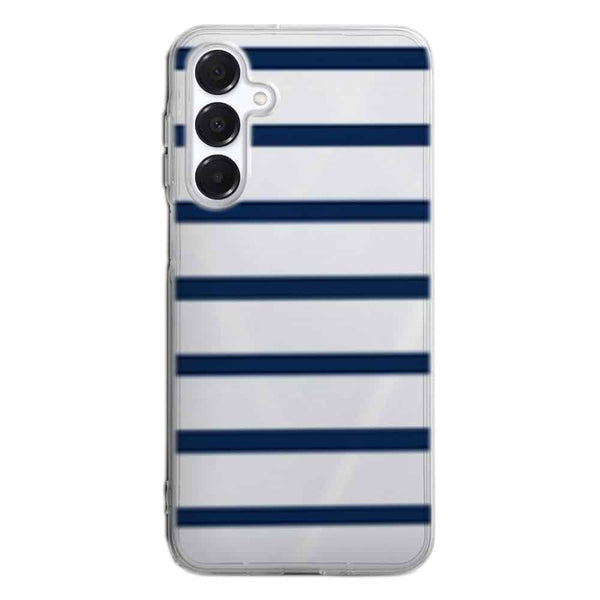 Coque pour Samsung A16 5G Bandes Mariniere Noires Blanches