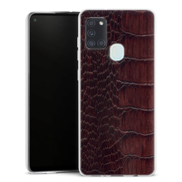 Coque en cuir Crocodile pour Samsung A21S
