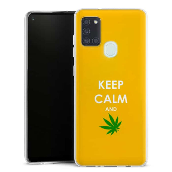 Coque Keep Calm and Weed pour portable Samsung A21S