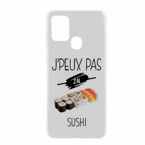 Coque A21S Je peux pas j'ai Sushi