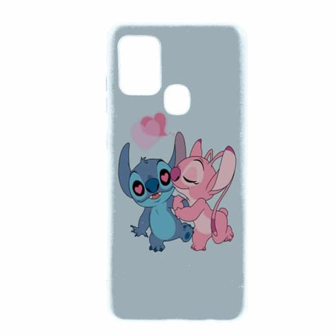 Coque Stitch Angel Love Heart pink Samsung A 21s