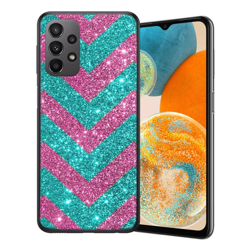 Coque Samsung Galaxy A23 5G Chevrons Strass Violet Rose