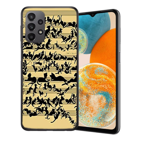Coque Samsung Galaxy A23 5G Clef musicale pour chat