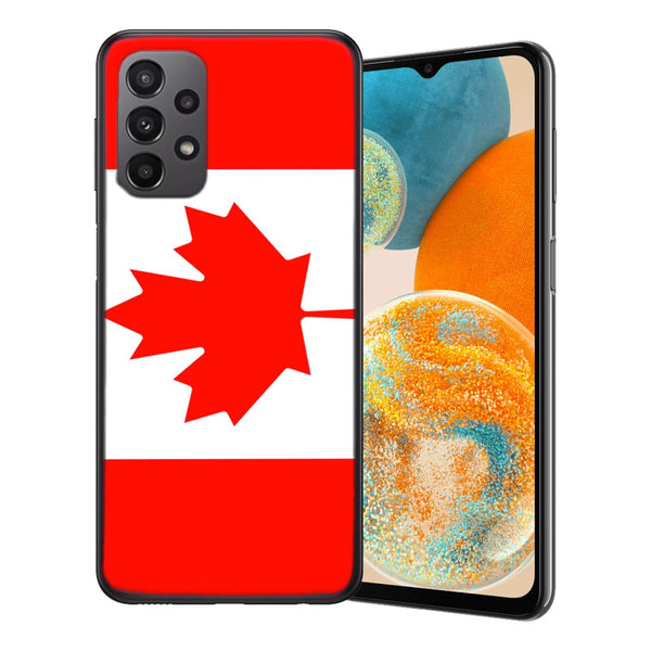 Coque Samsung Galaxy A23 5G Canada | Etui Collection Drapeau Canadien, Housse en Silicone Soft