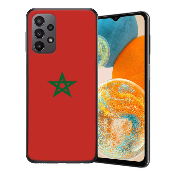 Coque Samsung Galaxy A23 5G Maroc | Housse silicone Rouge drapeau Marocain, Etui antichoc