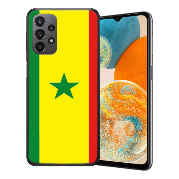 Coque Samsung Galaxy A23 5G Senegal | Housse protection silicone, motif drapeau Sénégalais, Etui antichoc
