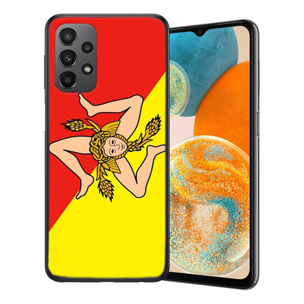 Coque Samsung Galaxy A23 5G Sicile | Etui antichoc, motif Drapeau Sicilien, Housse en Silicone