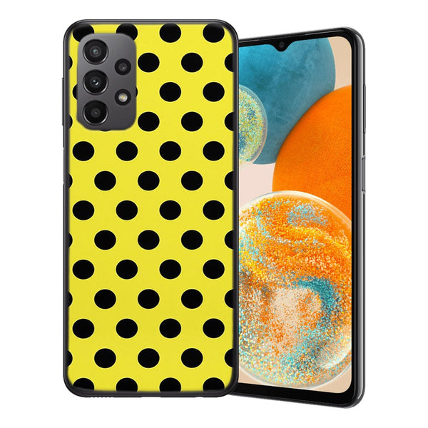 Coque Samsung Galaxy A23 5G Jaune à Pois Noirs