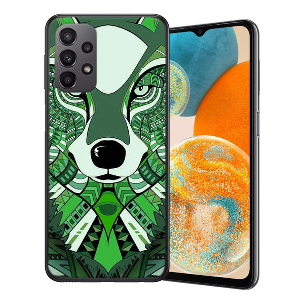Coque Samsung Galaxy A23 5G Loup Vert Azteque