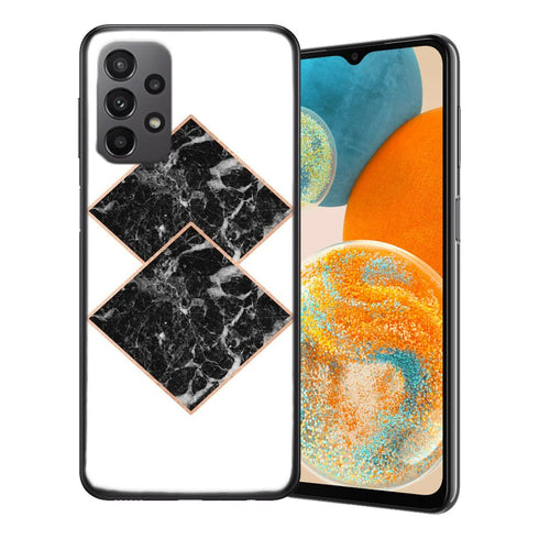 Coque Samsung Galaxy A23 5G Marbre noir diamant or rose dore