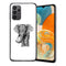 Coque Samsung Galaxy A23 5G Noir dessin Blanc Elephant