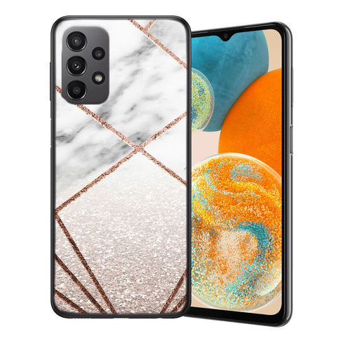 Coque Samsung Galaxy A23 5G Rose paillettes en hausse geo