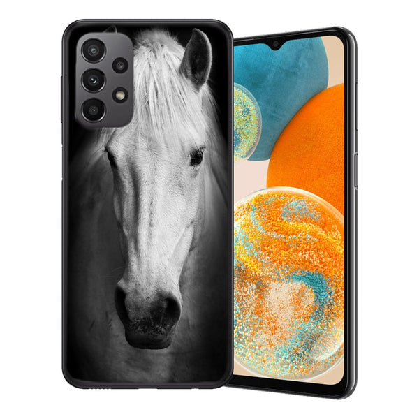 Coque Samsung Galaxy A23 5G Tete de Cheval Noir et Blanc