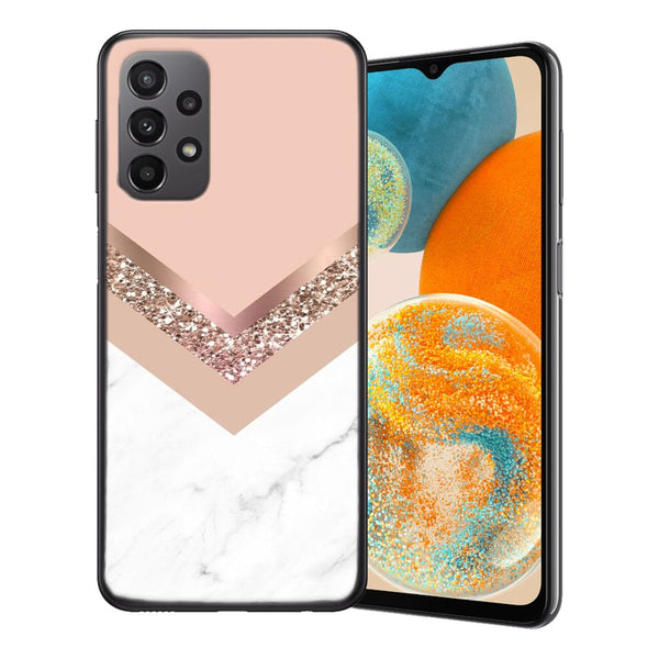 Coque Samsung Galaxy A23 5G Triangle en or rose et marbre