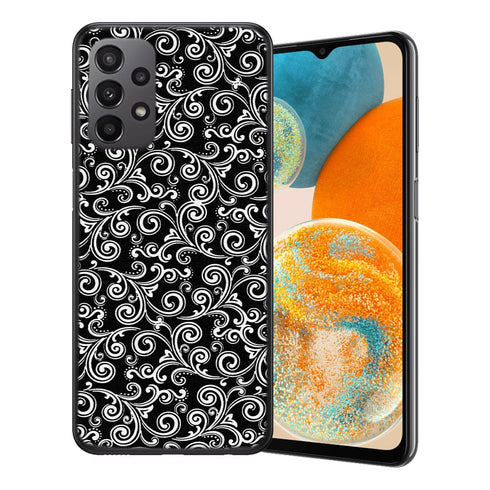 Coque Samsung Galaxy A23 5G Black and white swirls
