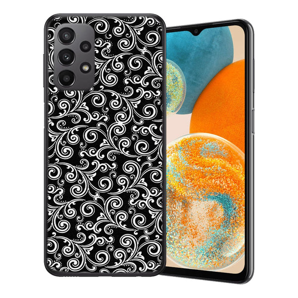 Coque Samsung Galaxy A23 5G Black and white swirls