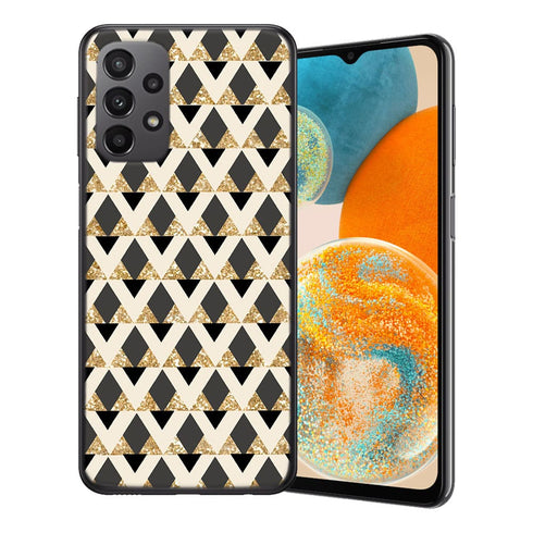Coque Samsung Galaxy A23 5G Glitter triangles in gold black and nude