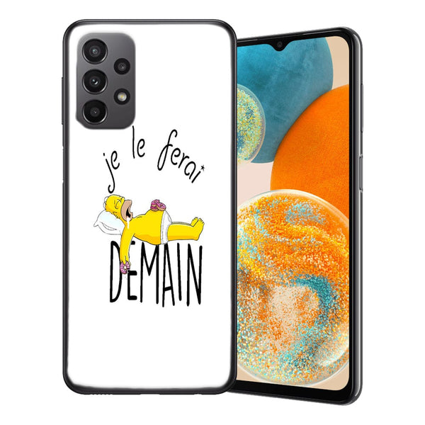 Coque Samsung Galaxy A23 5G Je le Ferai demain Homer Donuts