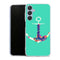 Coque Samsung Galaxy A25 5G ancre florale turquoise