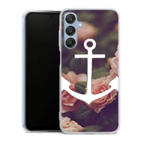 Coque Samsung Galaxy A25 5G ancre florale fond de roses