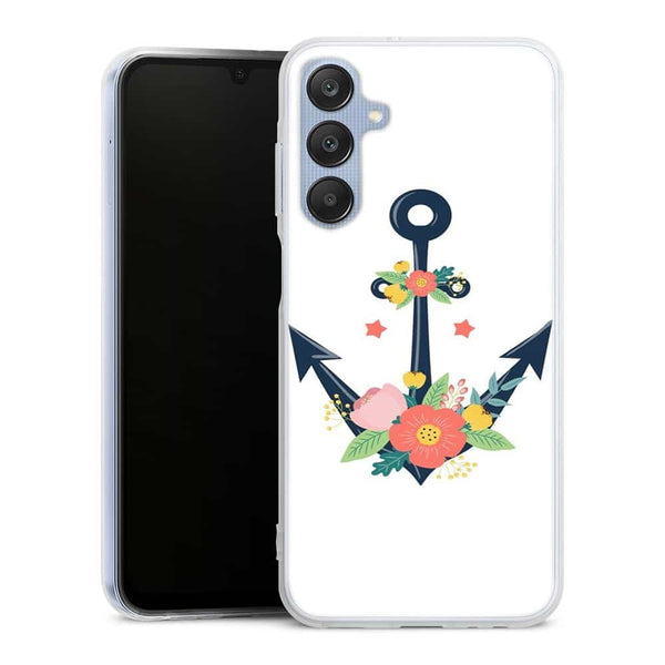 Coque Samsung Galaxy A25 5G ancre florale nautique fleurs mignonnes