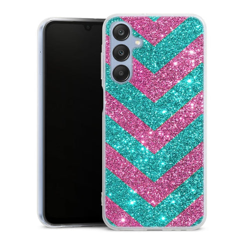 Coque pour Samsung A25 5G Chevrons Strass Violet Rose
