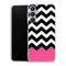Coque pour Samsung A25 5G Chevrons Colorés Rose et Noir