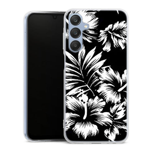 Coque pour Samsung Galaxy A25 Fleurs Sauvages Noires