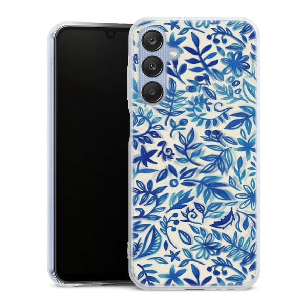 Coque Samsung Galaxy A25 5G Jardin flottant motif aquarelle en bleu