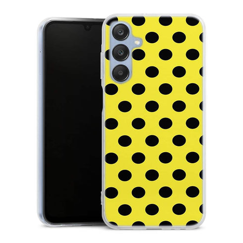 Coque pour Samsung A25 5G Jaune à Pois Noirs