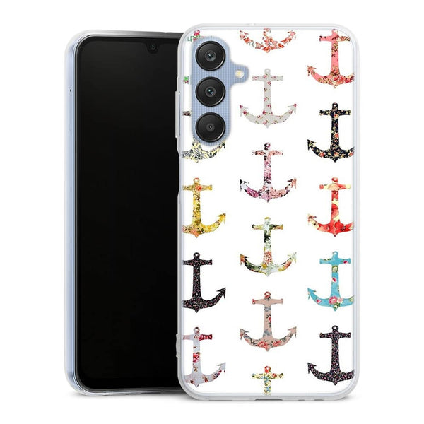 Coque Samsung Galaxy A25 5G Pattern Ancre floral avec rose