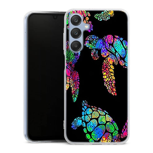 Coque Samsung Galaxy A25 5G Tortue de mer avec des fleurs