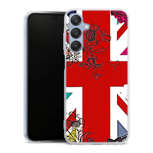 Coque pour Samsung Galaxy A25 Union Jack Flowers