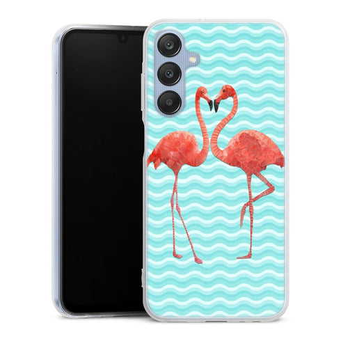 Coque pour Samsung A25 5G Flamingo love