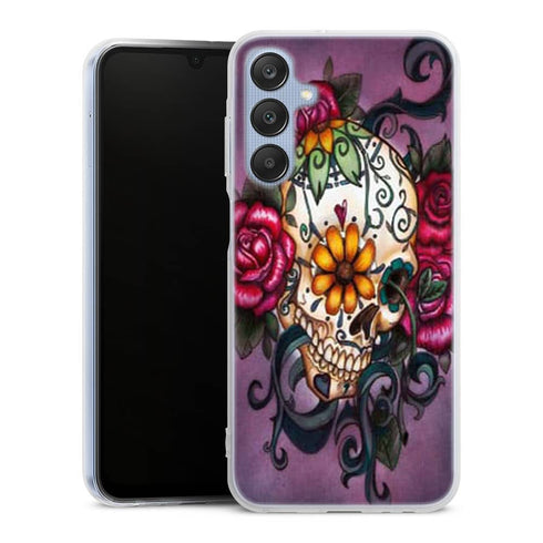 Coque smartphone Samsung A25 5G Skull flowers violet