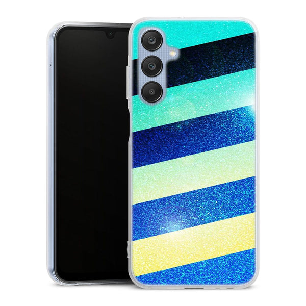 Coque pour Samsung A25 5G Striped colorful glitter